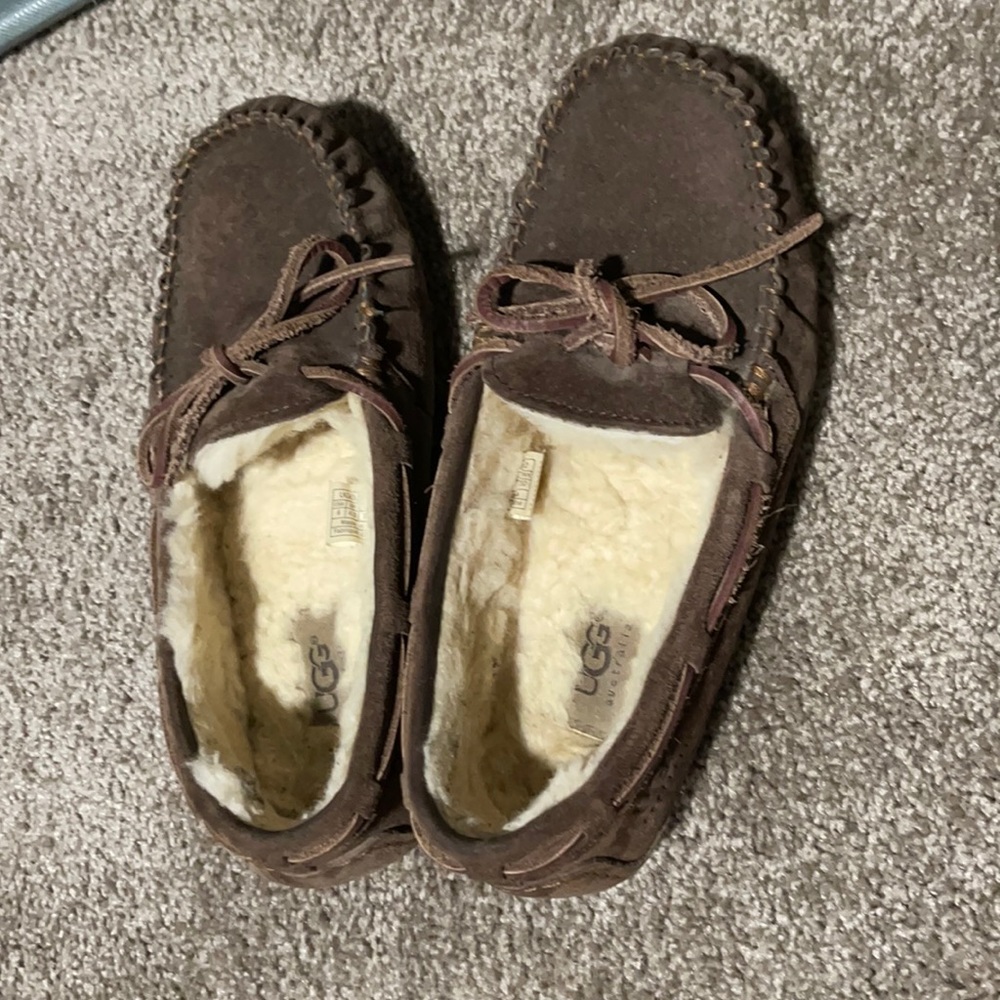 Brown Leather Ugg Slippers